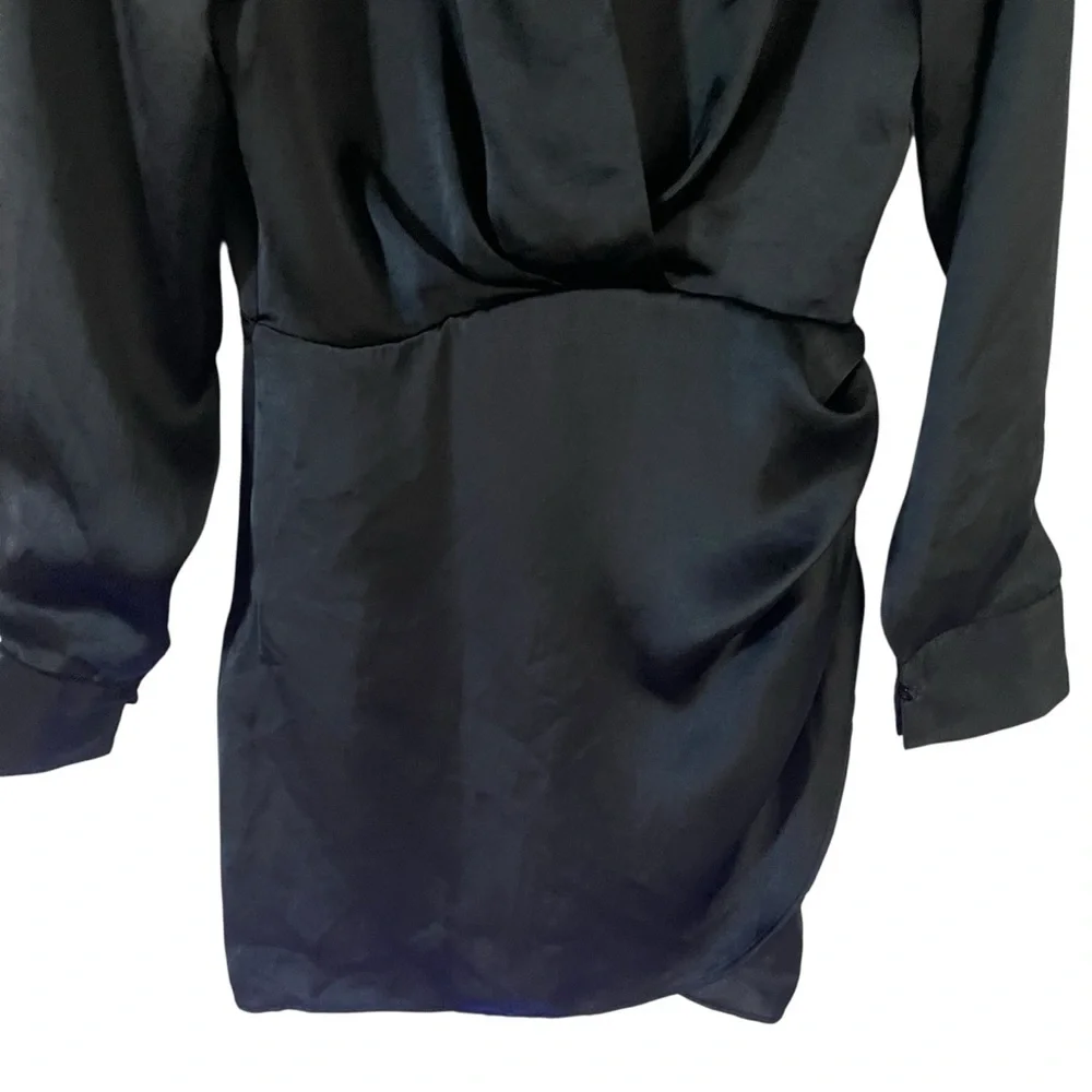 Zara Black Satin Dress Size S - Picture 3 of 9